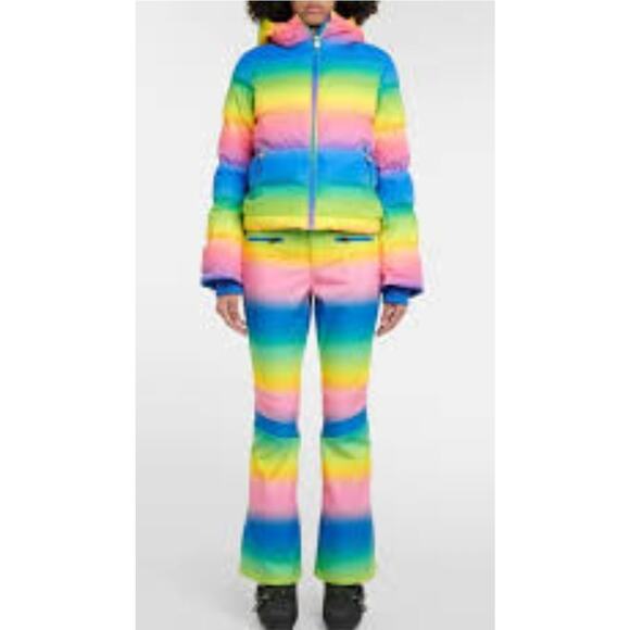 Perfect Moment Womens Multicolor Rainbow Polar Flare Down Jacket Size XL - Picture 9 of 16